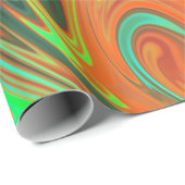 Trendy neon sinaasappel rood blauw geel groen Abst Cadeaupapier (Rol Hoek)