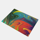 Trendy neon sinaasappel rood blauw geel groen Abst Deurmat (Schuin)