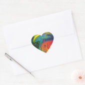 Trendy neon sinaasappel rood blauw geel groen Abst Hart Sticker (Envelop)