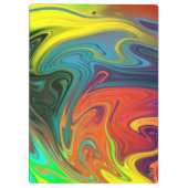 Trendy neon sinaasappel rood blauw geel groen Abst Klembord (Achterkant)