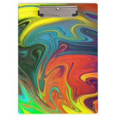 Trendy neon sinaasappel rood blauw geel groen Abst Klembord (Voorkant)