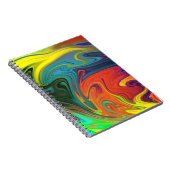 Trendy neon sinaasappel rood blauw geel groen Abst Notitieboek (Rechterzijde)