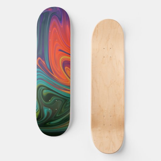 Trendy neon sinaasappel rood blauw geel groen Abst Persoonlijk Skateboard (Voorkant)