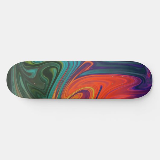 Trendy neon sinaasappel rood blauw geel groen Abst Persoonlijk Skateboard (Horizontaal)