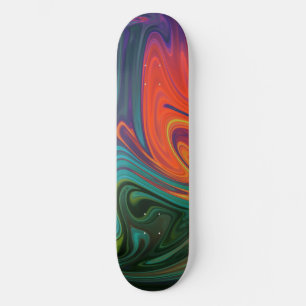 Trendy neon sinaasappel rood blauw geel groen Abst Persoonlijk Skateboard