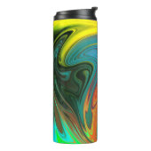 Trendy neon sinaasappel rood blauw geel groen Abst Thermosbeker (Gedraaid links)