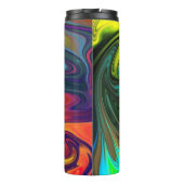 Trendy neon sinaasappel rood blauw geel groen Abst Thermosbeker (Achterkant)