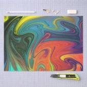 Trendy neon sinaasappel rood blauw geel groen Abst Tissuepapier (Craft)