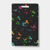 Trendy Neon Strips Geboren Feestje Badge (Achterkant)