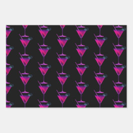 Trendy Neon Wrapping Paper Flat Sheet Set van 3