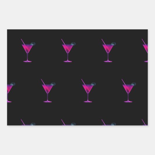 Trendy Neon Wrapping Paper Flat Sheet Set van 3 (Voorkant 3)