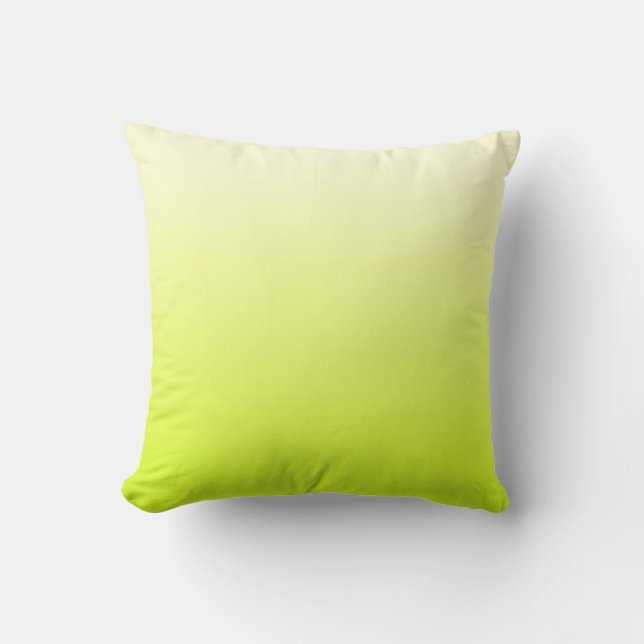 Trendy Neon Yellow tot  White Ombre Gradiënt Kussen (Voorkant)