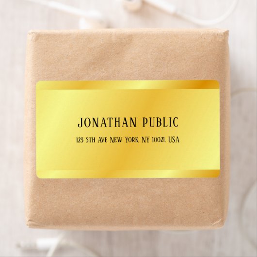 Trendy Nep Goud Elegante Moderne Sjabloon Etiket (Insitu)