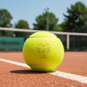 Trendy neprechte roze gouden geometrische hart mar tennisballen