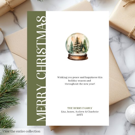 Trendy Neutral Christmas Ball Greeting Template Feestdagenkaart