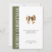 Trendy Neutral Christmas Bow Greeting Card Design Feestdagenkaart (Voorkant)