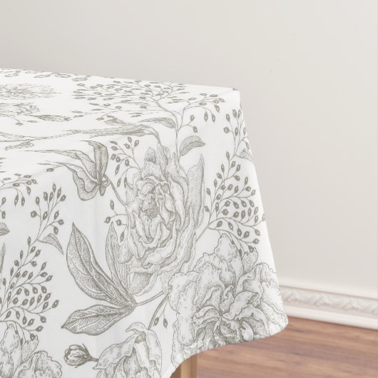 Trendy neutrale kleuren grijs tafelkleed (Voorbeeld)