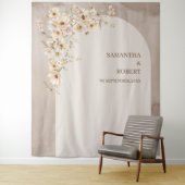 Trendy neutrale wilde bloemen boho arch bruiloft wandkleed (In situ)