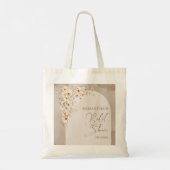 Trendy neutrale wilde bloemen boho boog bruidsmeis tote bag (Achterkant)