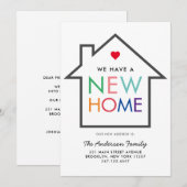 Trendy New Home Change of Address House Moving Aankondiging (Voorkant / Achterkant)