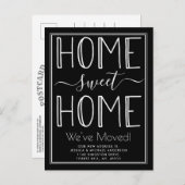 Trendy New Home Sweet Home Typography Moving Aankondigingskaart (Voorkant / Achterkant)