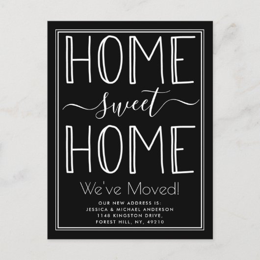 Trendy New Home Sweet Home Typography Moving Aankondigingskaart (Voorkant)