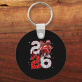 Trendy New Year’s Eve Hello 2026 Happy New Year Fa Sleutelhanger (Voorkant)