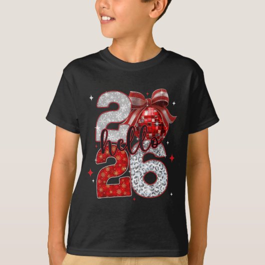 Trendy New Year’s Eve Hello 2026 Happy New Year Fa T-shirt (Voorkant)