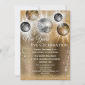 Trendy New Years Eve Invitation Kaart (Voorkant)