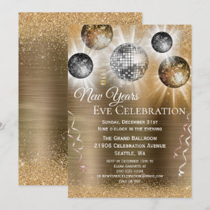 Trendy New Years Eve Invitation Kaart