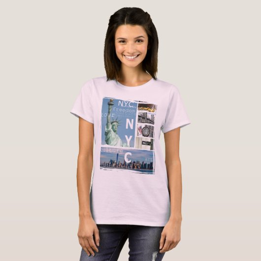 Trendy New York City Manhattan Nyc Liberty Statue T-shirt (Voorkant volledig)