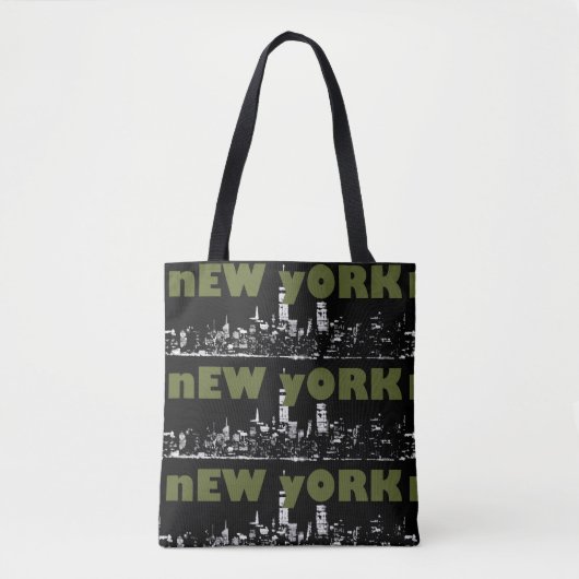 Trendy New York City NYC Night Skyline Tote Bag (Voorkant)