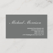 Trendy Nickel Gray Photograaf Handschrift Script Visitekaartje (Achterkant)