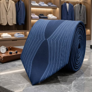 Trendy Nieuwe Blues Abstract Herhalend Patroon  Stropdas