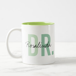 Trendy Nieuwe Doctor PhD Custom Name Appreciation Tweekleurige Koffiemok