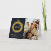 Trendy Noël Wreath kerstfoto Real Folie Wenskaart (Voorkant)