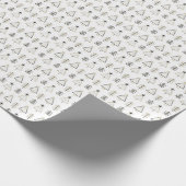 Trendy Nordic minimalistisch goud en zwarte kerst Cadeaupapier (Hoek)