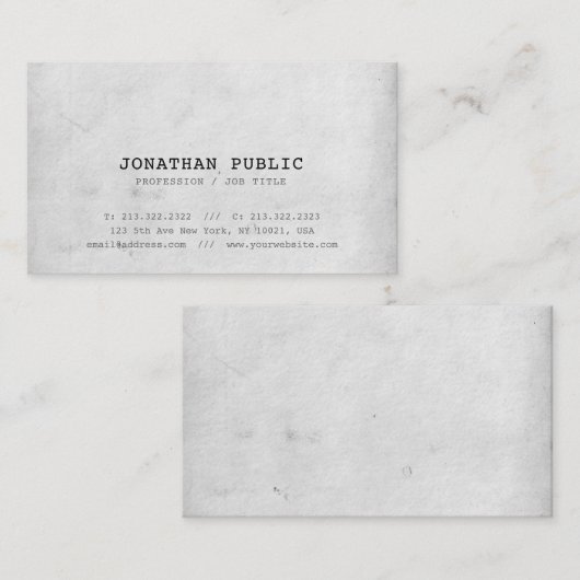 Trendy Nostalgic Kijk Elite Design Plain Luxury Visitekaartje (Voorkant / Achterkant)