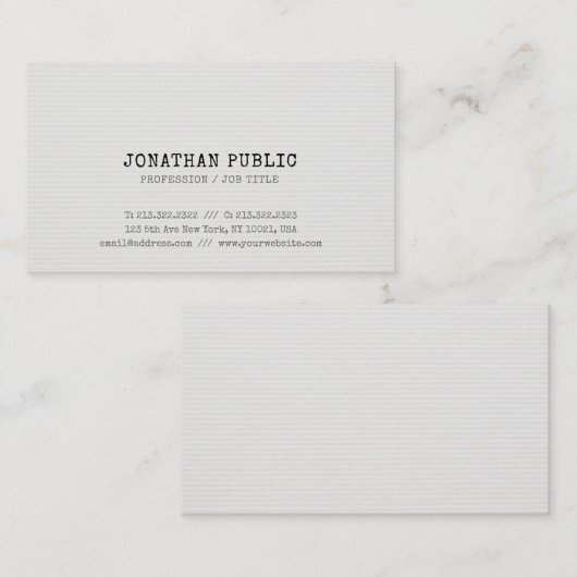 Trendy Nostalgische look Elite Design Minimal Plai Visitekaartje (Voorkant / Achterkant)