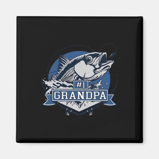 Trendy nummer 1 Opa Vissen Logo Magneet (Voorkant)