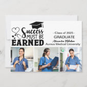 Trendy Nursing School Afstuderen 3 foto's Aankondiging (Voorkant)