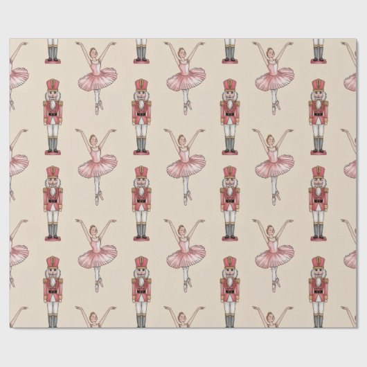 Trendy Nutcracker and Ballerina ballet dancer      Cadeaupapier (Vlak)