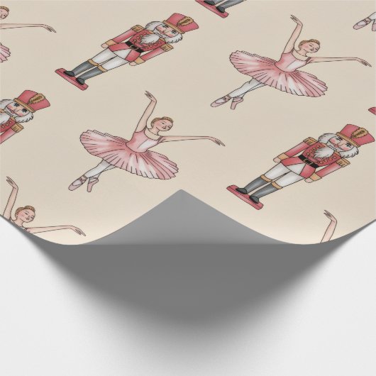 Trendy Nutcracker and Ballerina ballet dancer      Cadeaupapier (Hoek)