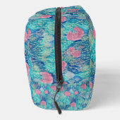 Trendy Ocean Turquoise koralen Waterverf Monogram Toilettasje (Rechts)