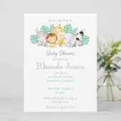 Trendy Oerwoud Dieren Waterverf baby shower Kaart (Staand voorkant)