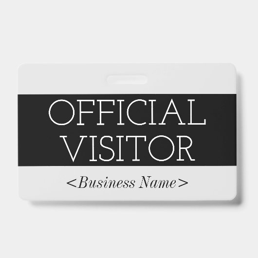 Trendy "OFFICIAL VISITOR"-badge Badge (Voorzijde)