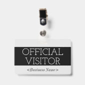 Trendy "OFFICIAL VISITOR"-badge Badge (Voorzijde met clip)