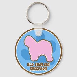 Trendy Old English Sheepdog Sleutelhanger