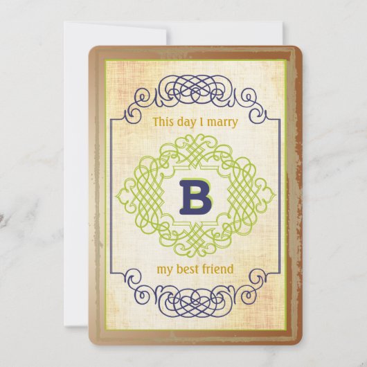 Trendy Old Hollywood Navy Copper en Green Kaart (Voorkant)