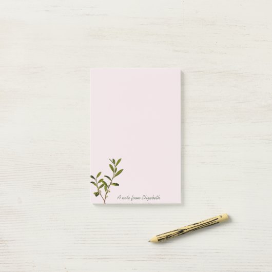Trendy Olive Branch - Gepersonaliseerd Post-it® Notes (Op bureau)